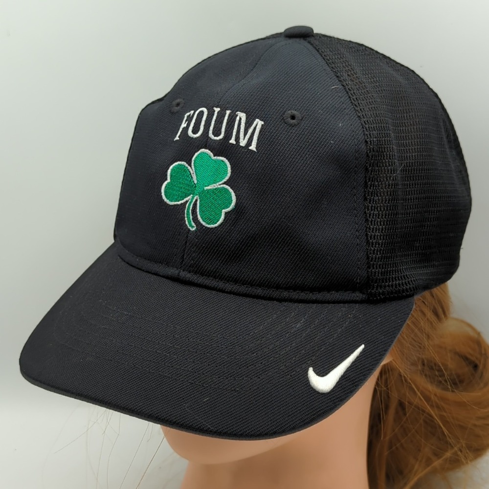 Nike Golf FOUM Shamrock Mesh Hat Black White Green S/M Fitted Cap